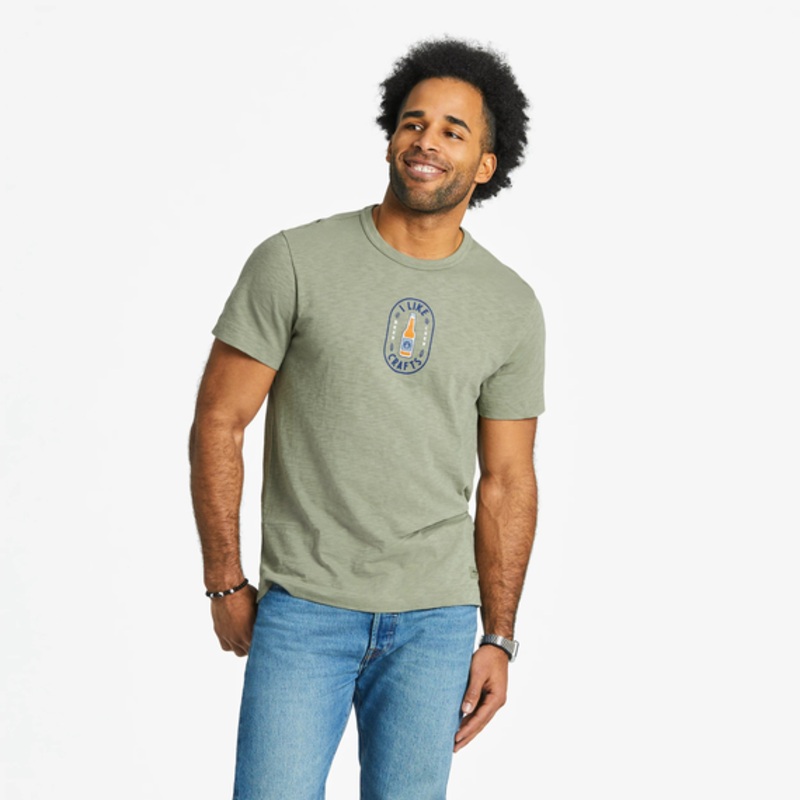 I Like Crafts Label Textured Slub Tee Men's