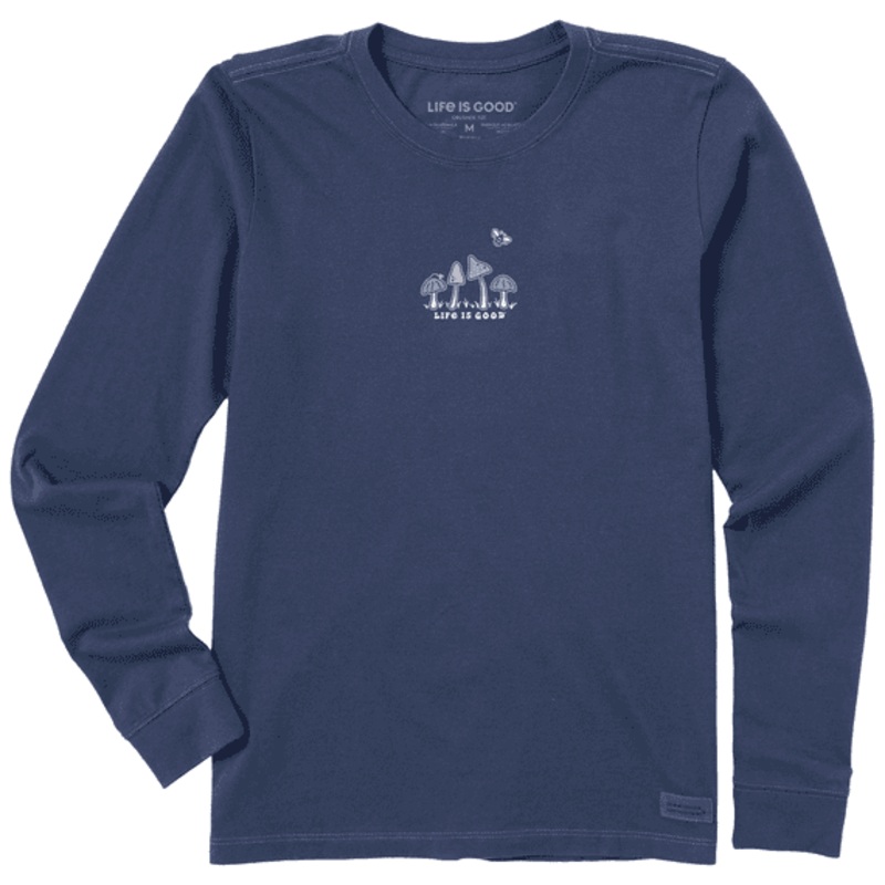 Mushroom Retro Scene Long Sleeve Crusher Tee Women's