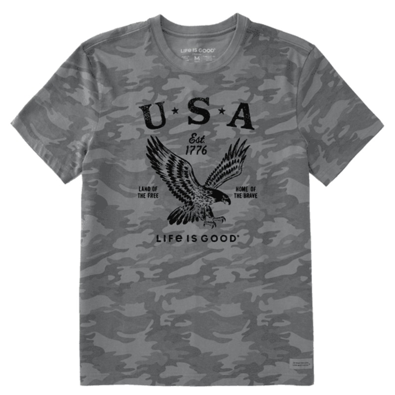 USA 1776 Eagle Allover Printed Crusher Tee Men's