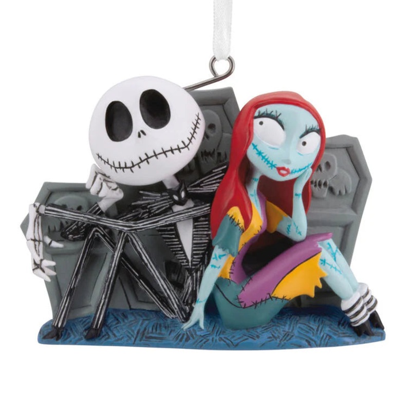 Disney Tim Burton's The Nightmare Before Christmas Jack and Sally With Tombstones Ornament