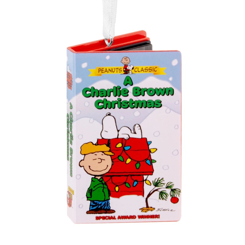 Peanuts A Charlie Brown Christmas Retro Video Cassette Case Ornament
