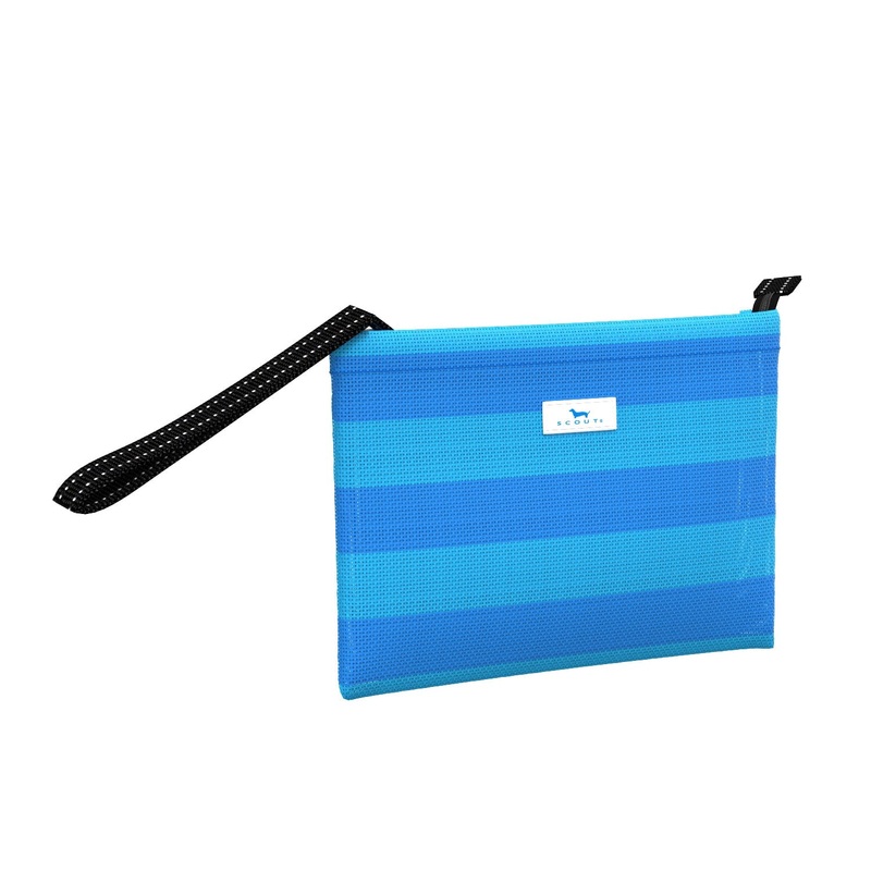 Woven Wristlet Cabana Clutch - French Blue and Pool