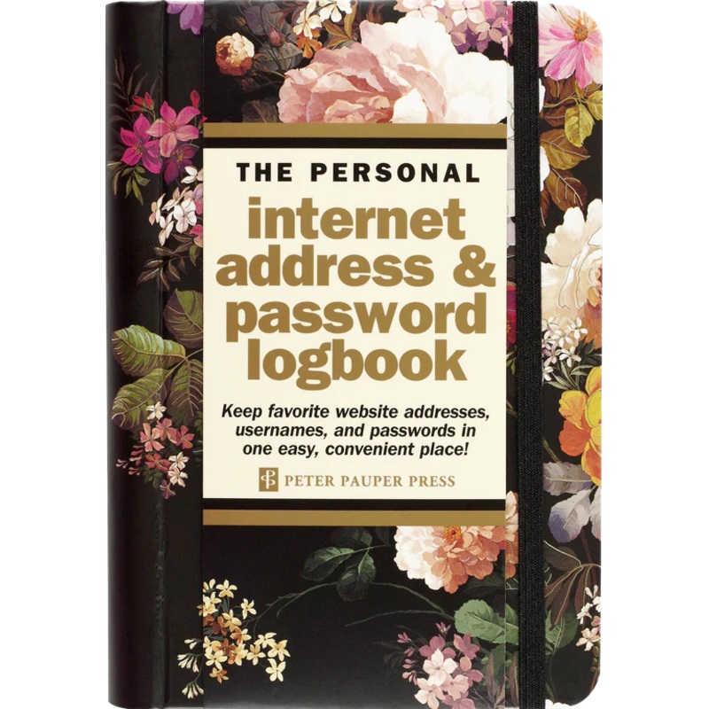 Midnight Floral Internet Address & Password Logbook