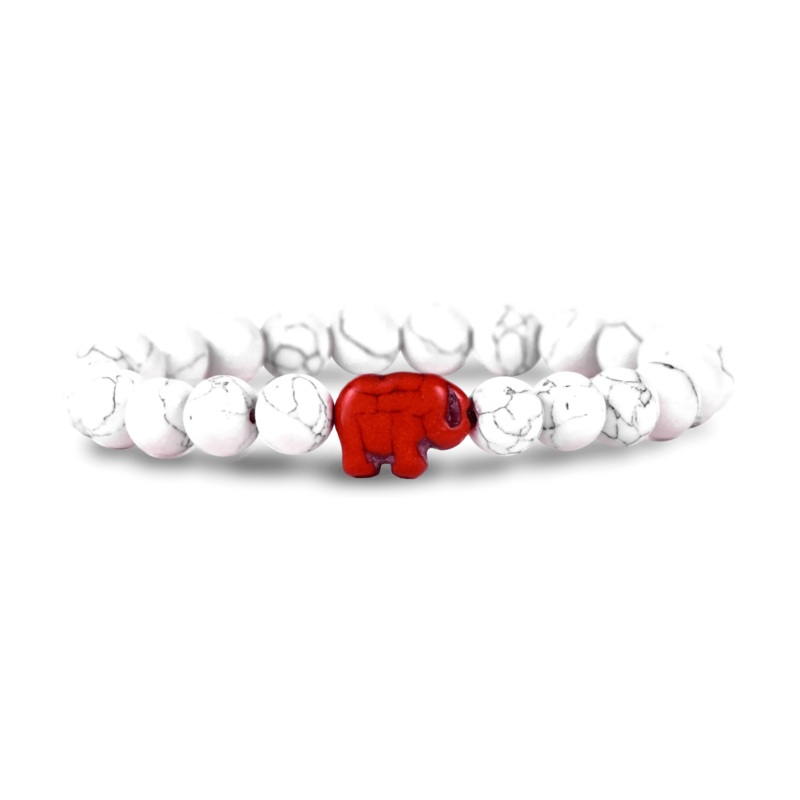The Expedition Elephant Bracelet - White Howlite