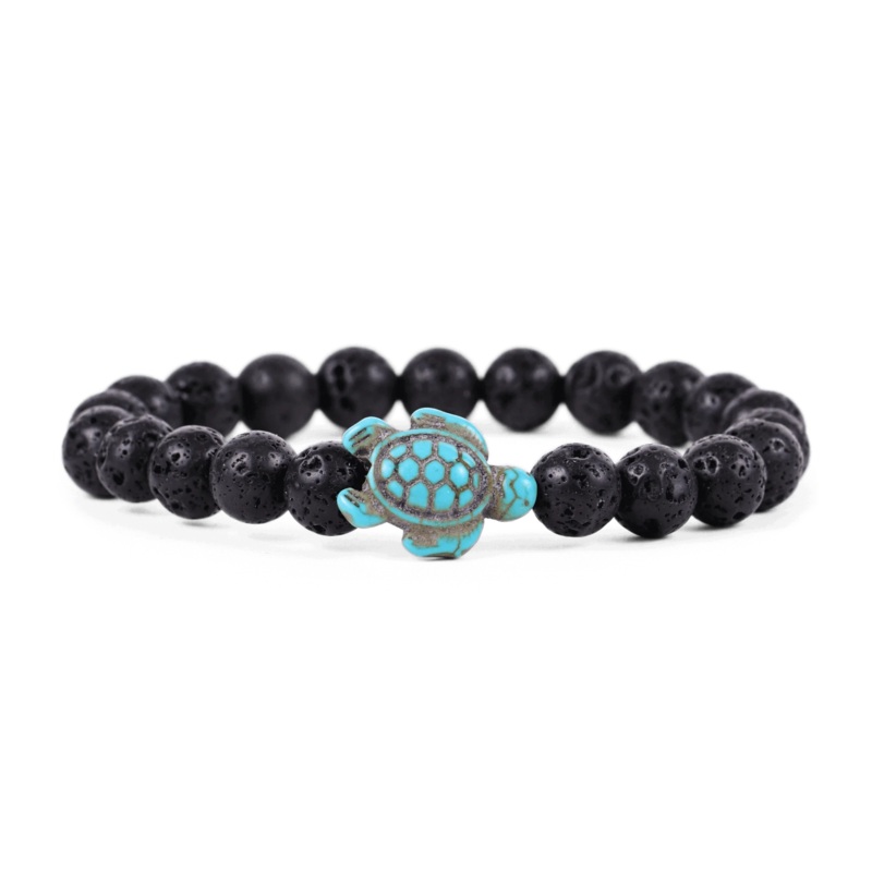 The Journey Sea Turtle Bracelet - Lava Stone