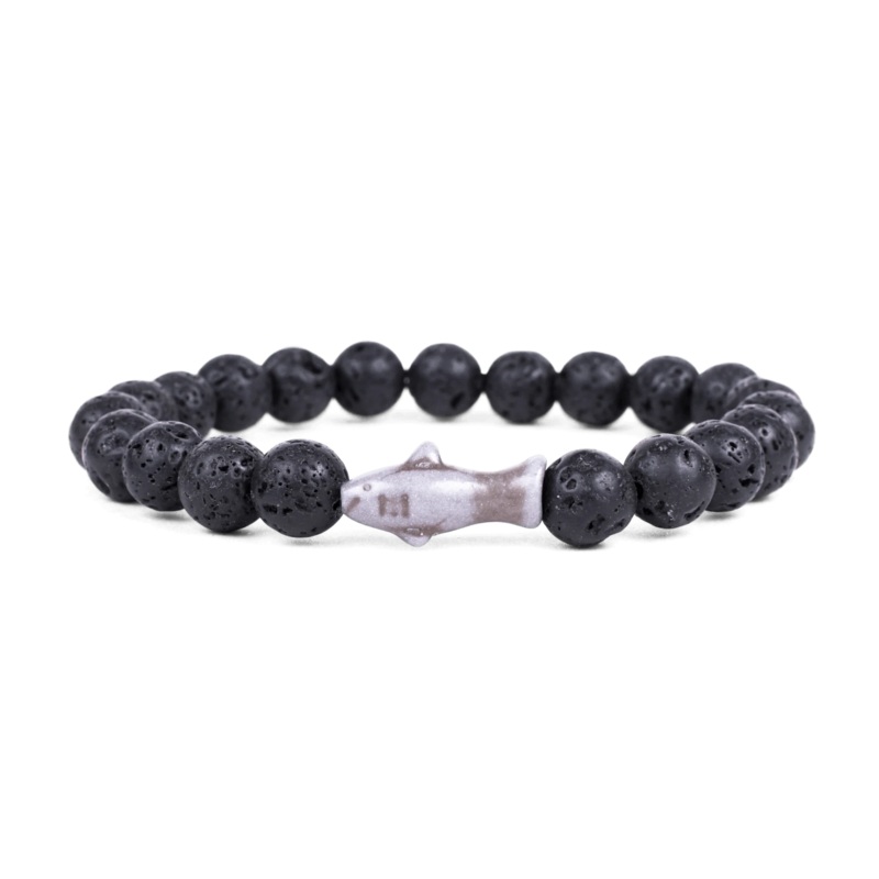 The Voyage Shark Bracelet -  Lava Stone