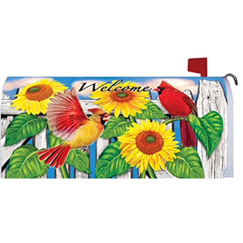 Cardinal Sunflowers Mailbox Makeover