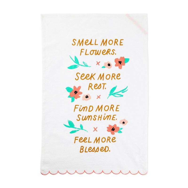 Smell More Flowers Tea Towel
