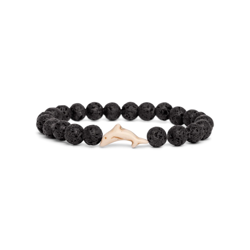 The Odyssey Dolphin Bracelet  -  Lava Stone