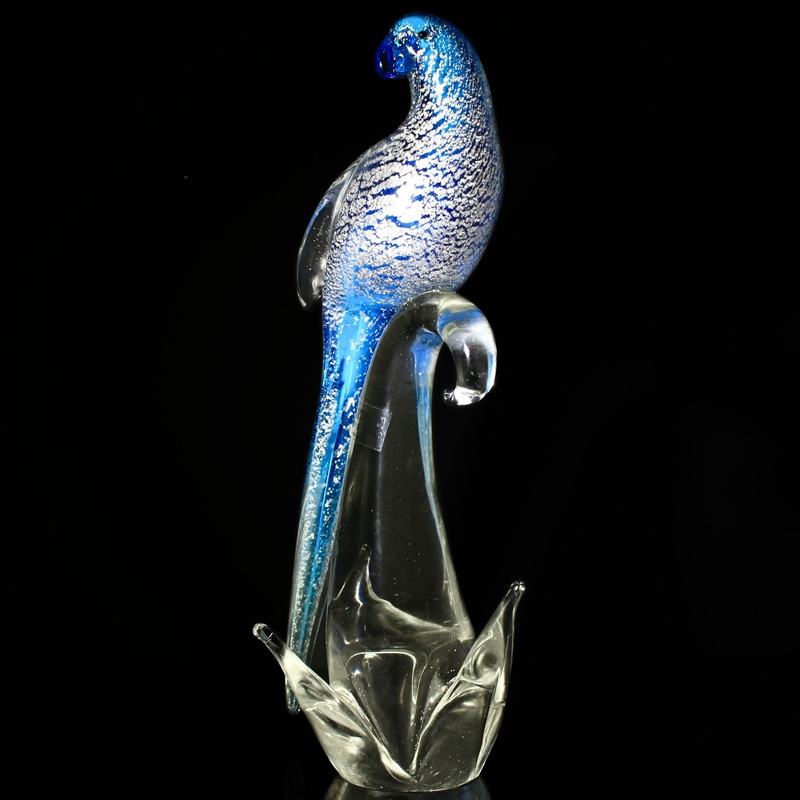 Murano Glass Exotic Birds Of The Word "The Buderigar" Figurine