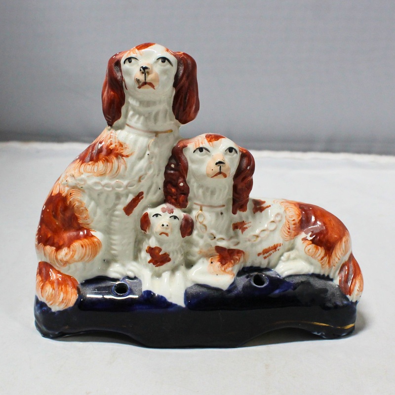 Porcelain Dog Figurine, 3 Dogs