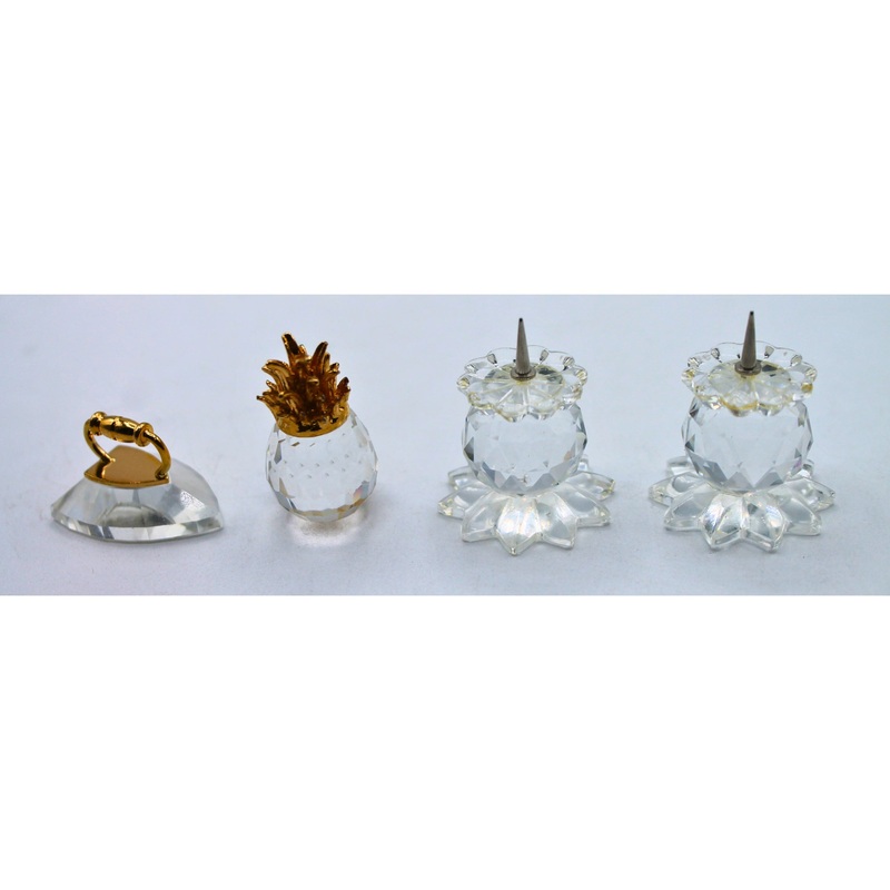 Lot of 4: Candleholders, Pineapple & Iron | Chipped