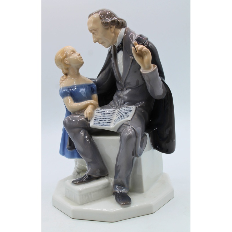 Hans Christian Andersen Reading to Girl Figurine #2037 | Please Read