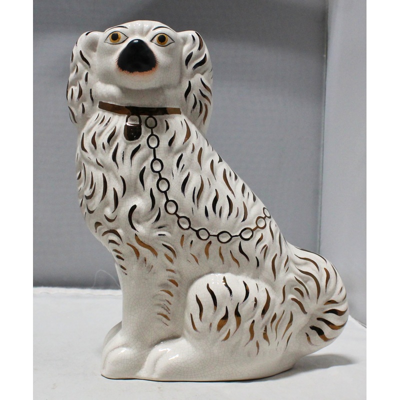 Staffordshire Spaniel Dog Figurine Crazed