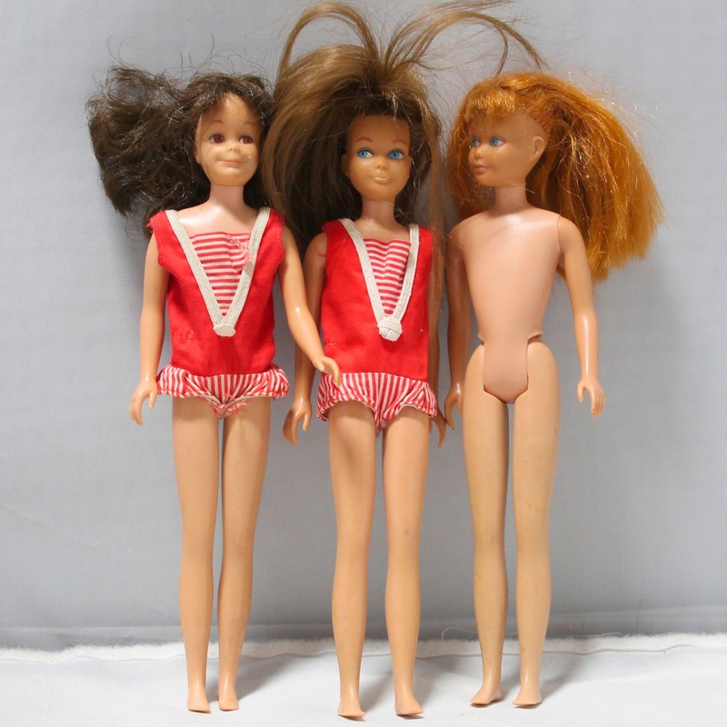 Lot of 3: Barbie Skipper Dolls, 1960's