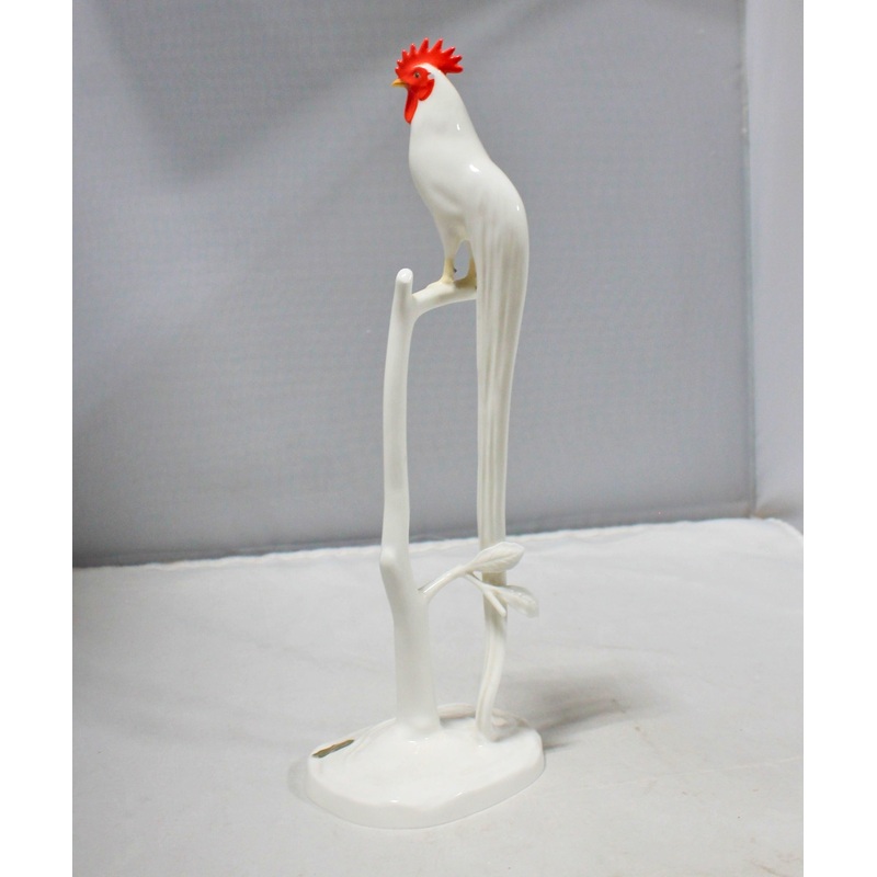 Noritake Onagadori Long Tailed Rooster Porcelain Statue