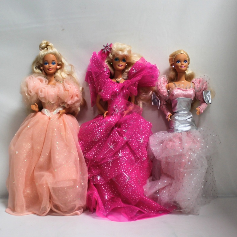 Lot of 3 Barbie Dolls: Holidays 4098, Birthday 3697 & Evening Elegance 7057