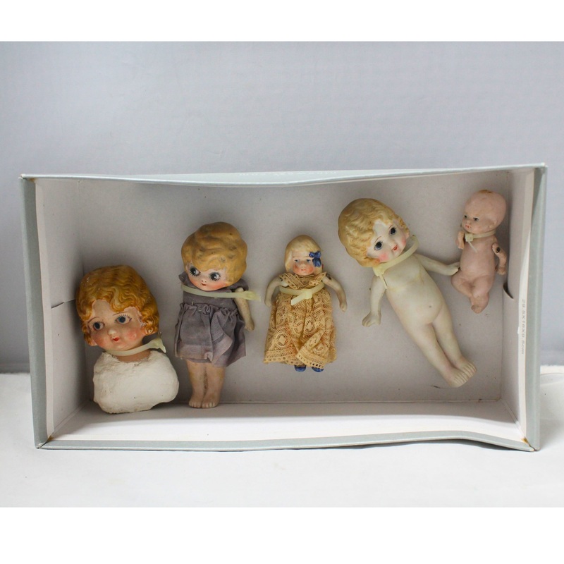 Lot of 5: Antique Cupie Dolls