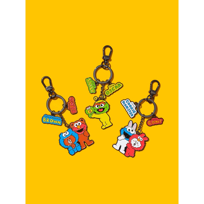 SESAME STREET X LINE FRIENDS  Metal Keyring