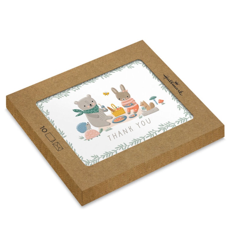 Bear and Bunny Picnic Blank Baby Thank You Notes, Pack of 10