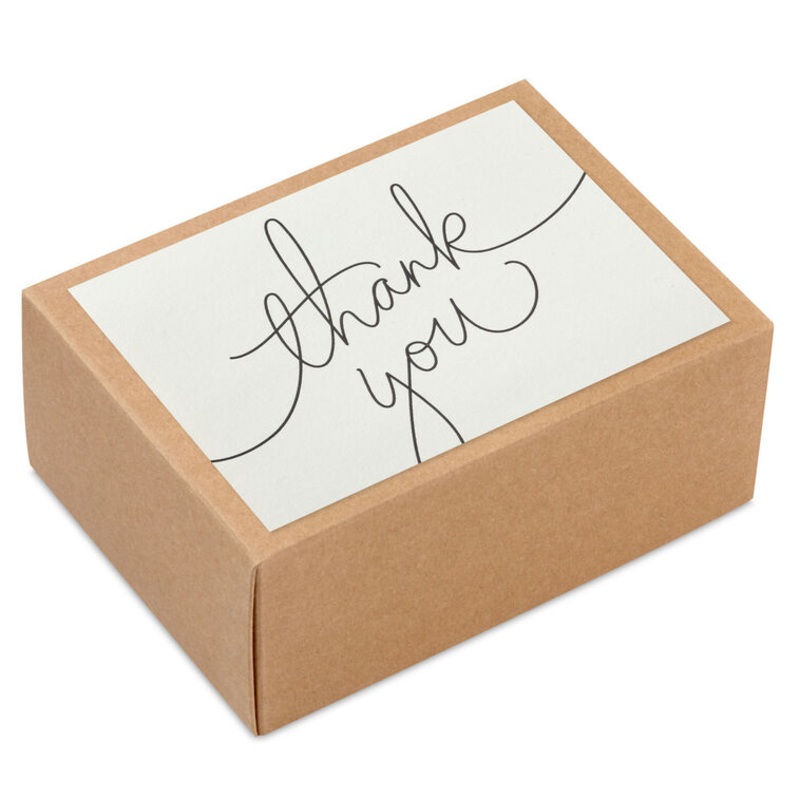 Black Script on Ivory Blank Thank You Notes, Pack of 40