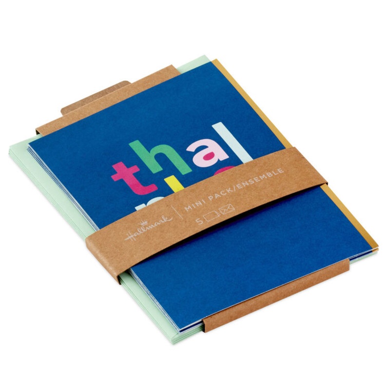 Colorful Lettering Blank Thank-You Notes Mini Pack, Set of 5