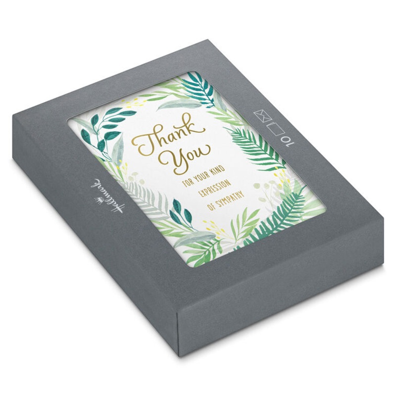 Fern Border Sympathy Thank You Notes, Pack of 10