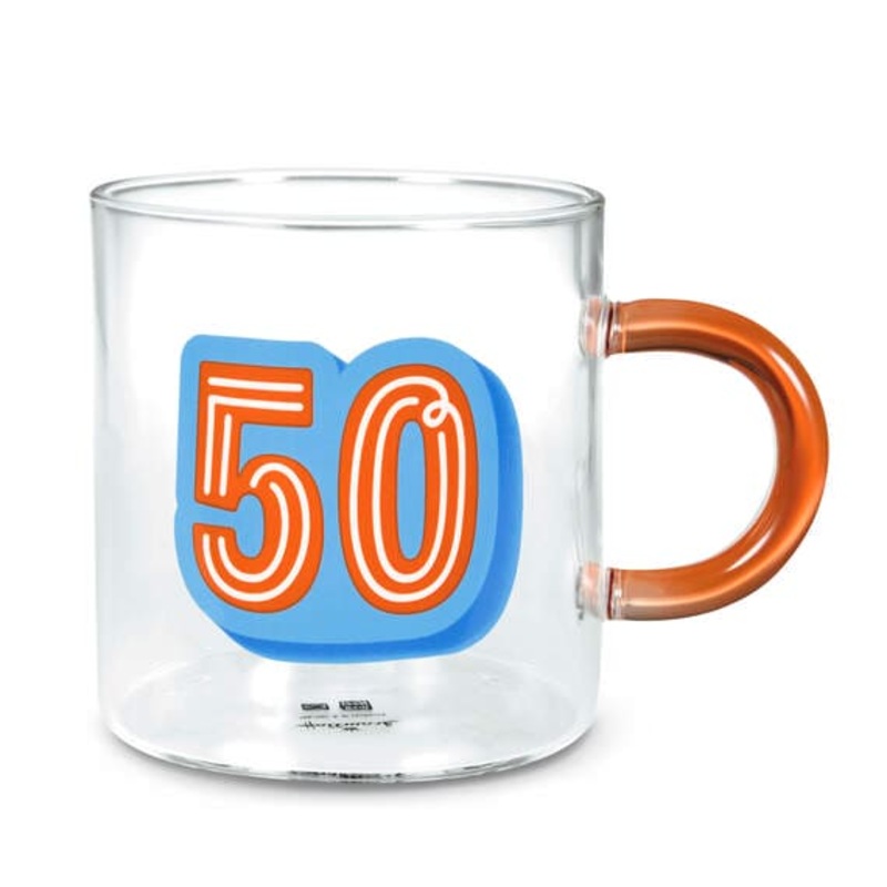 Glass 50th Birthday Mug, 17.5 oz.
