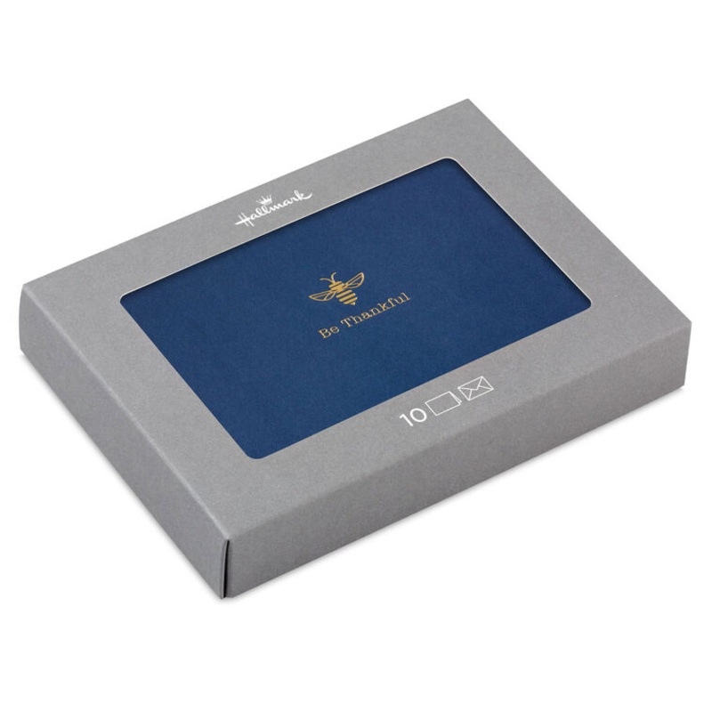 Gold Bee on Navy Blank Thank You Notes, Pack of 10