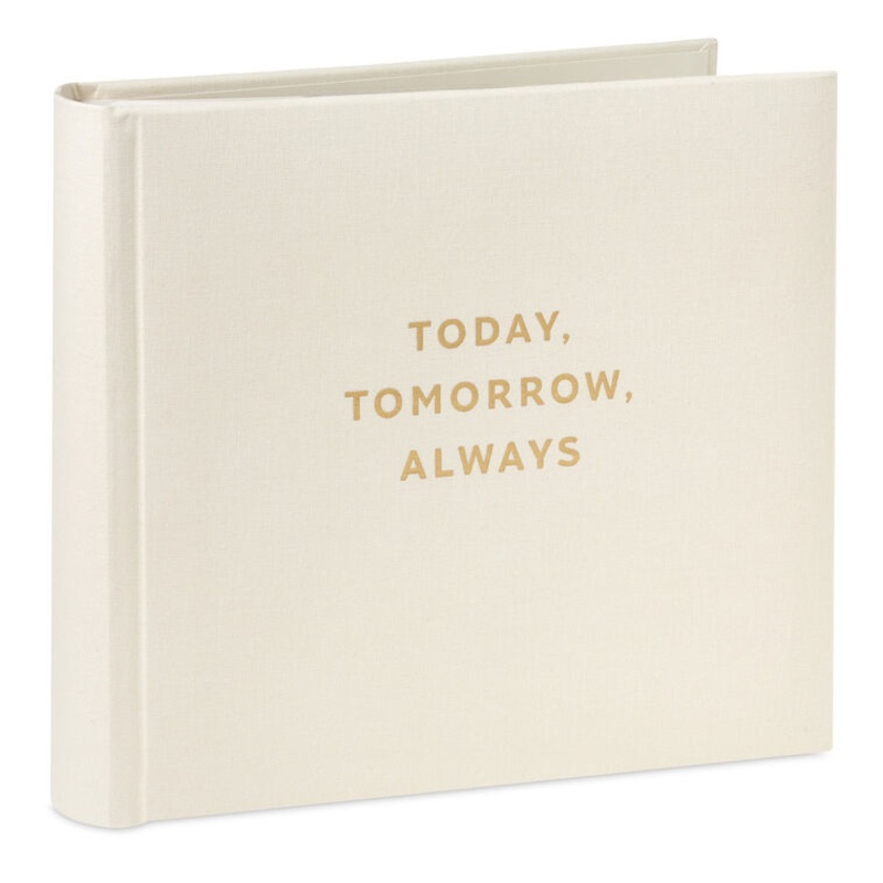Today, Tomorrow, Always Gold on Cream Linen Photo Album