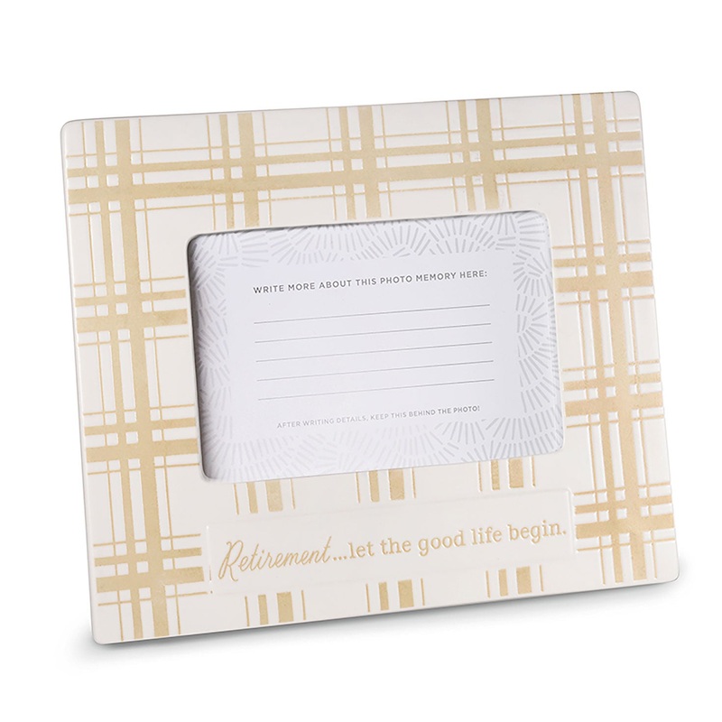 Retirement Quote on Plaid Picture Frame, 4x6