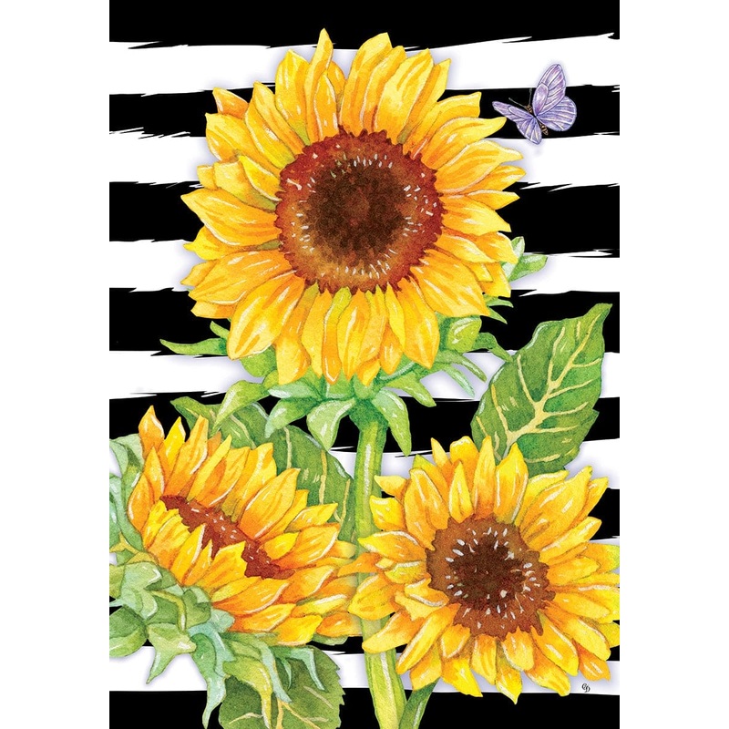Sunflower Stripes Garden Flag