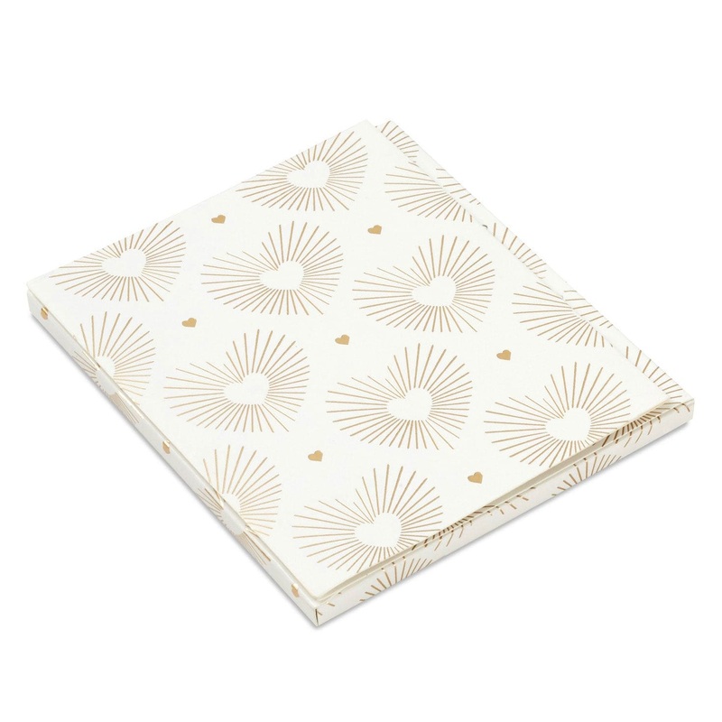 Gold Hearts on White Gift Card Holder Box 4.6"