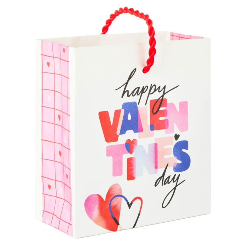 4.6" Happy Valentine's Day on White Gift Card Holder Mini Bag
