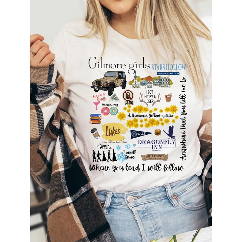 Gilmore Girls Collage T-Shirt- Prism Peach