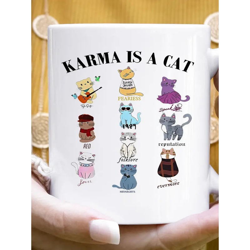 Karma Is A Cat - Taylor Era's Cat Coffee Mug