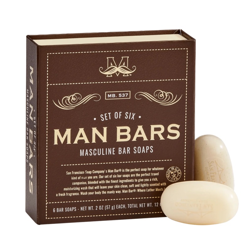 Man Bar Hair & Body Soap 6pc Gift Set