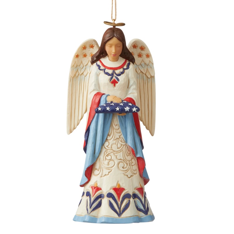 Patriotic Angel Folded Flag Ornament