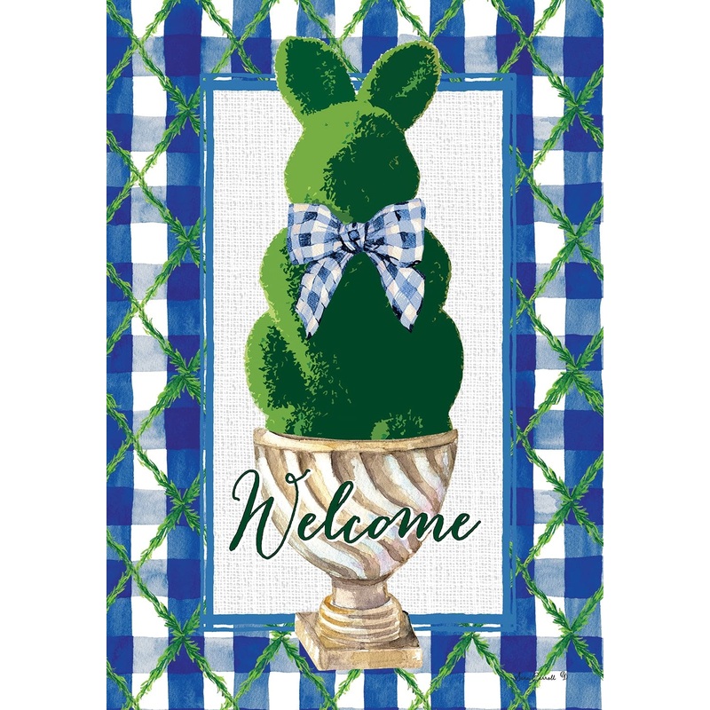 Bunny Topiary Large Flag