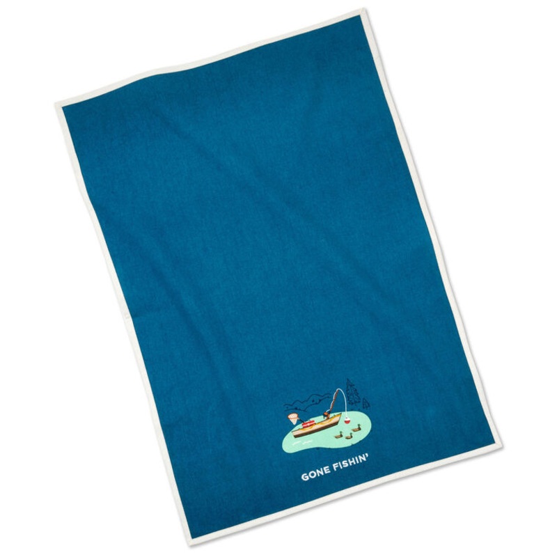 Gone Fishing Tea Towel, 18x26
