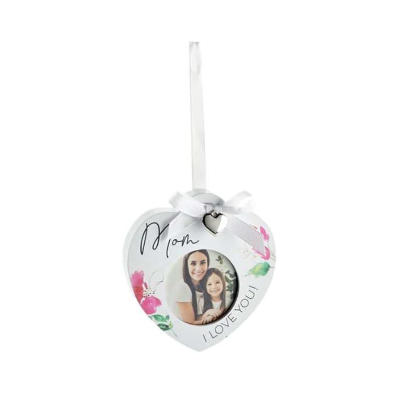 I Love You Mom Floral Ornament - 2x2