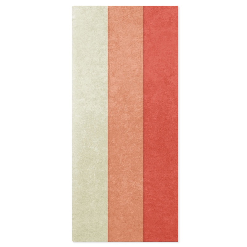Solid Coral/Peach/Ivory 3-Pack Assortment Tissue Paper, 12 sheets