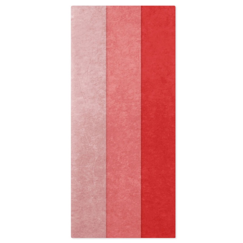 Solid Red-Orange/Coral/Pink 3-Pack Assortment Tissue Paper, 12 sheets
