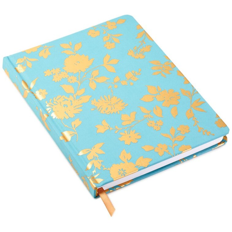 Gold Toile on Aqua Hardback Notebook
