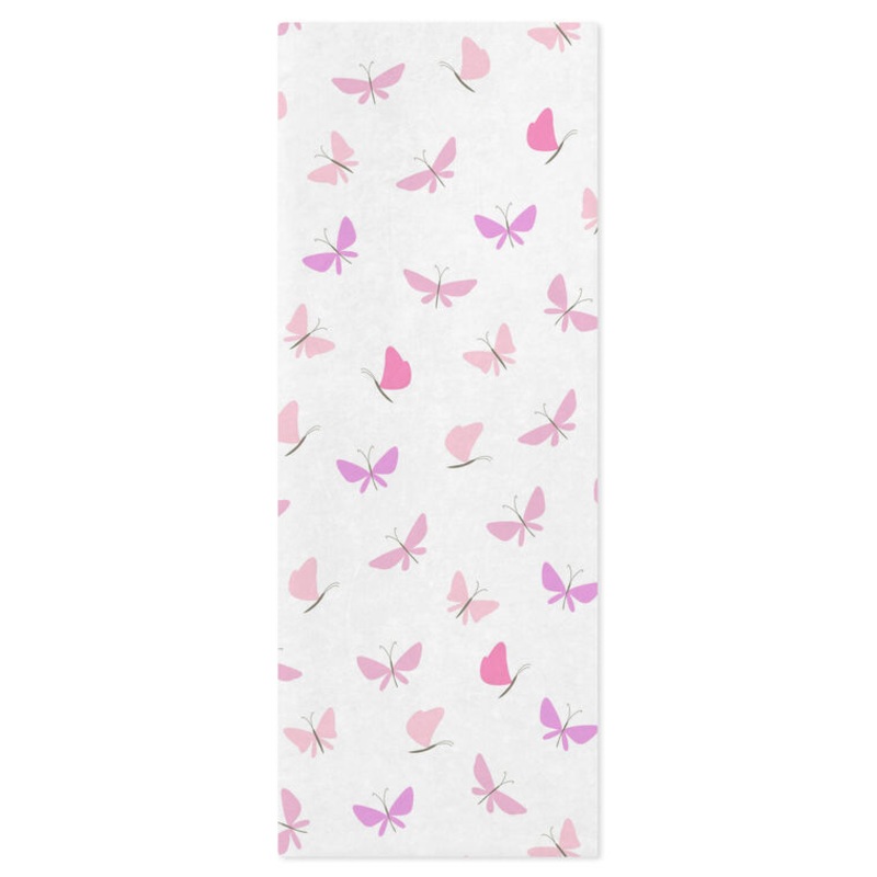 Pink Butterflies on White Mother's Day Tissue Paper, 6 sheets