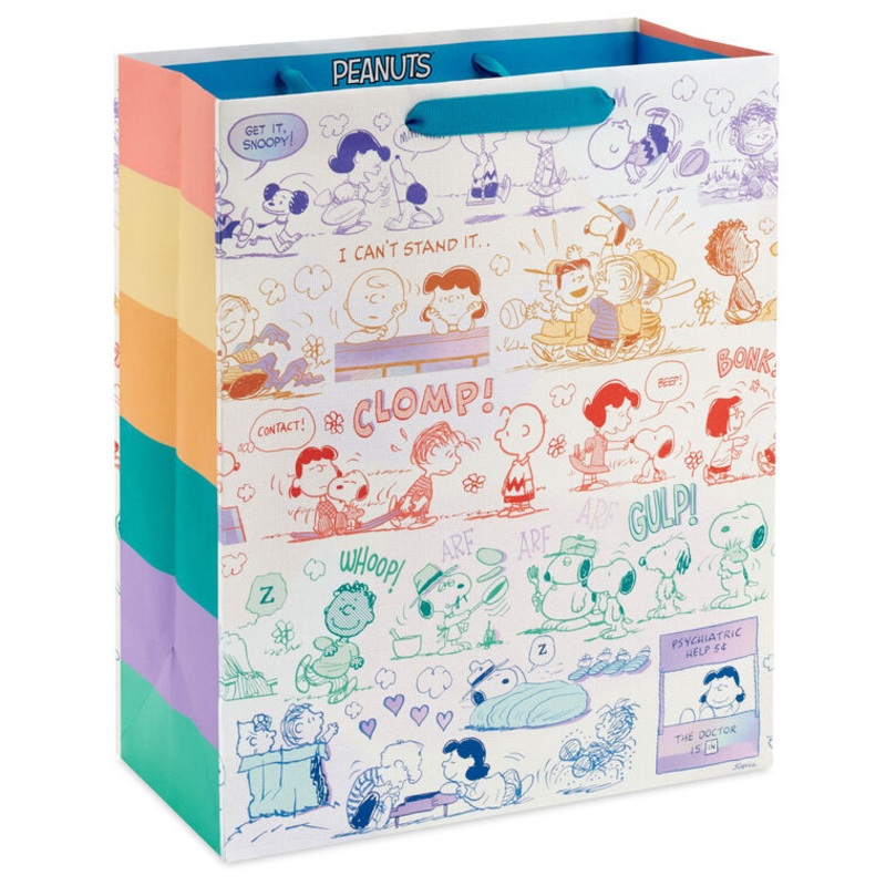 13" Peanuts 75th Anniversary Scenes Large Gift Bag