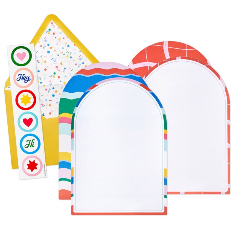 Arched Waves and Frames Stationery Set, 12 Sheets