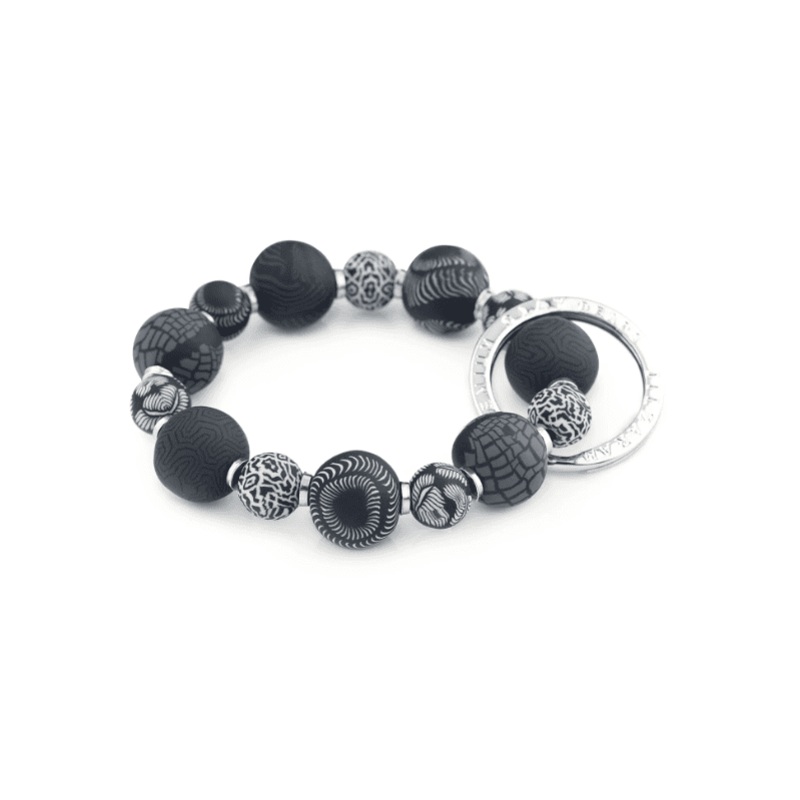 Midnight Small Bead Wrist Keychain