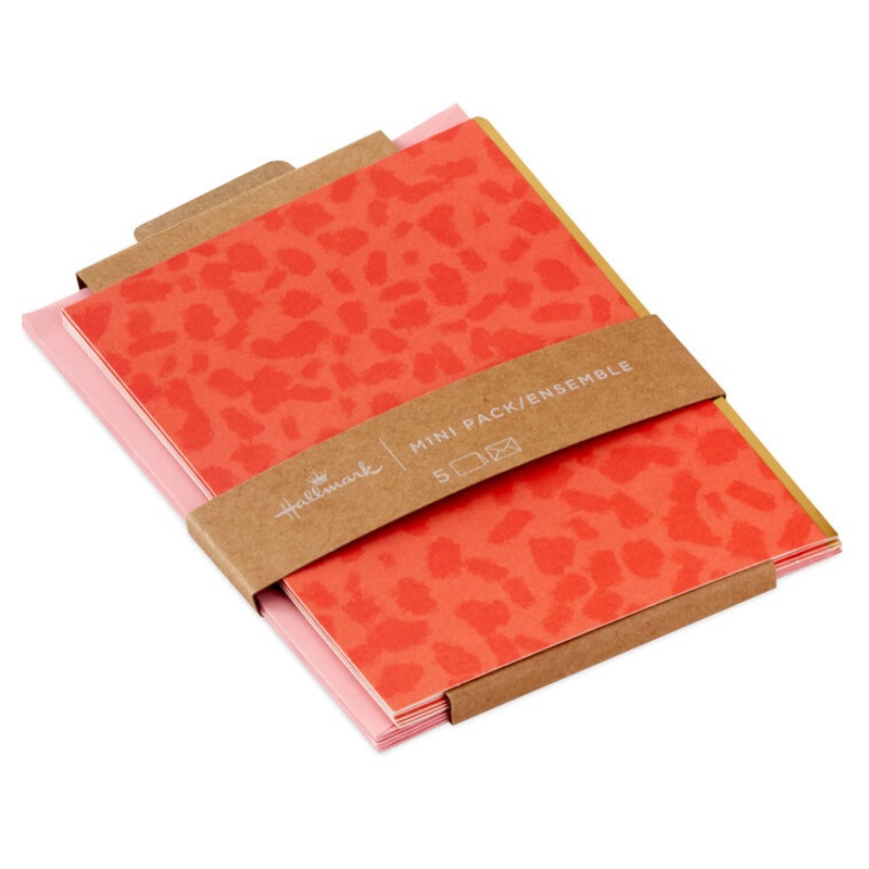 Orange Animal Print Blank Notes Mini Pack, Set of 5