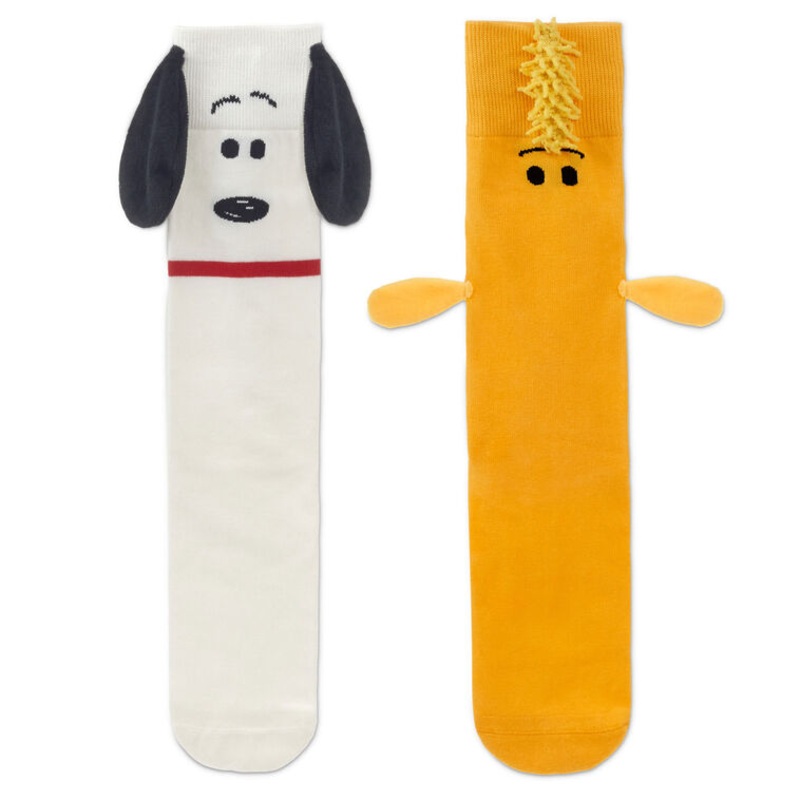 Peanuts Snoopy and Woodstock Mismatched Novelty Socks